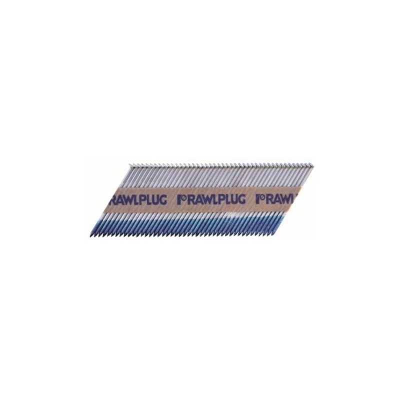 3.1 x 90mm Rawlplug Paper Strip Nails Clipped Head Smooth Shank 2200 Nails + 2 Gas