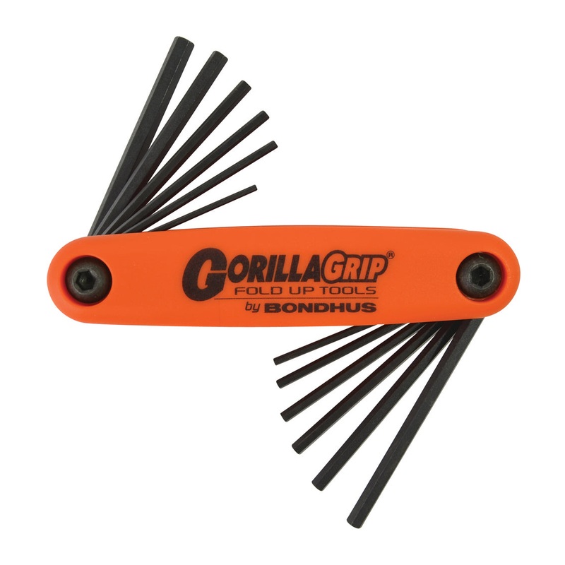 BONDHUS Gorilla Grip Hex fold up 12pcs Key Set HF12, 12550