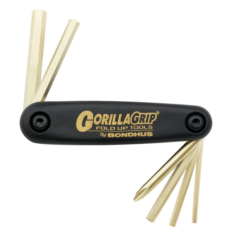 BONDHUS Gorilla Grip Hex fold up 6pcs Key Set Cycle Buddy, 12594
