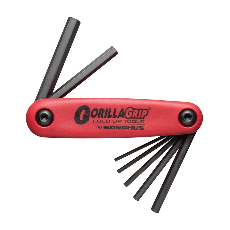 BONDHUS Gorilla Grip Hex fold up 7pcs Key Set 1.5-6mm HF7MS, 12592