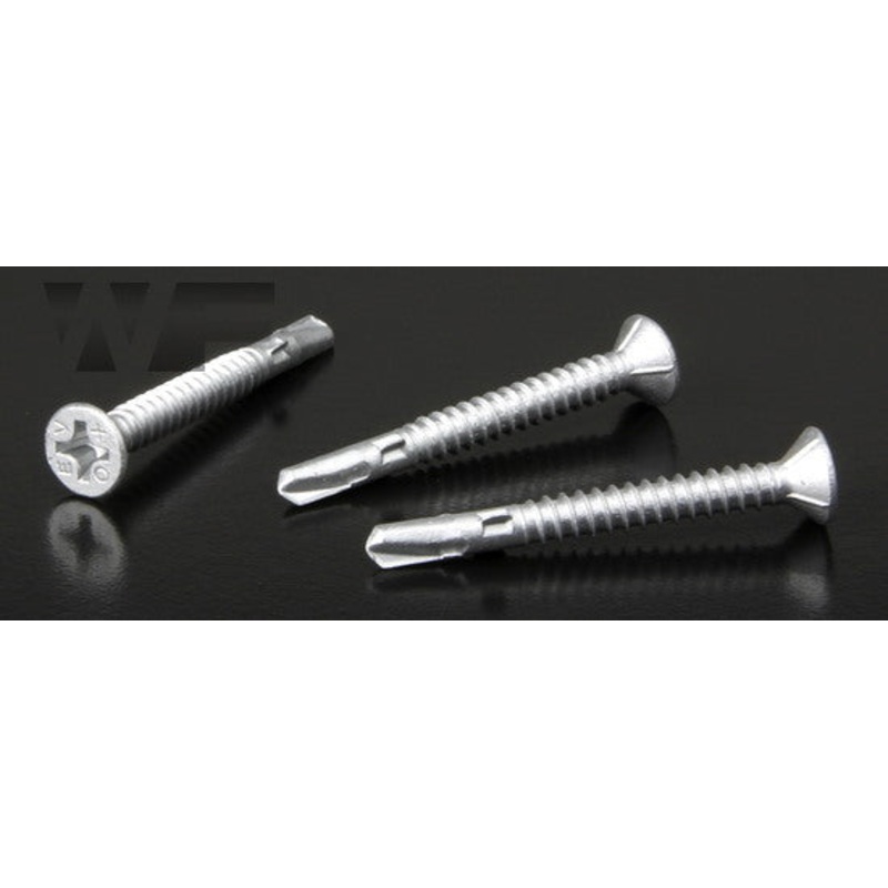 Wing Drill Countersunk Head Screw 4.8x45mm - Light Steel