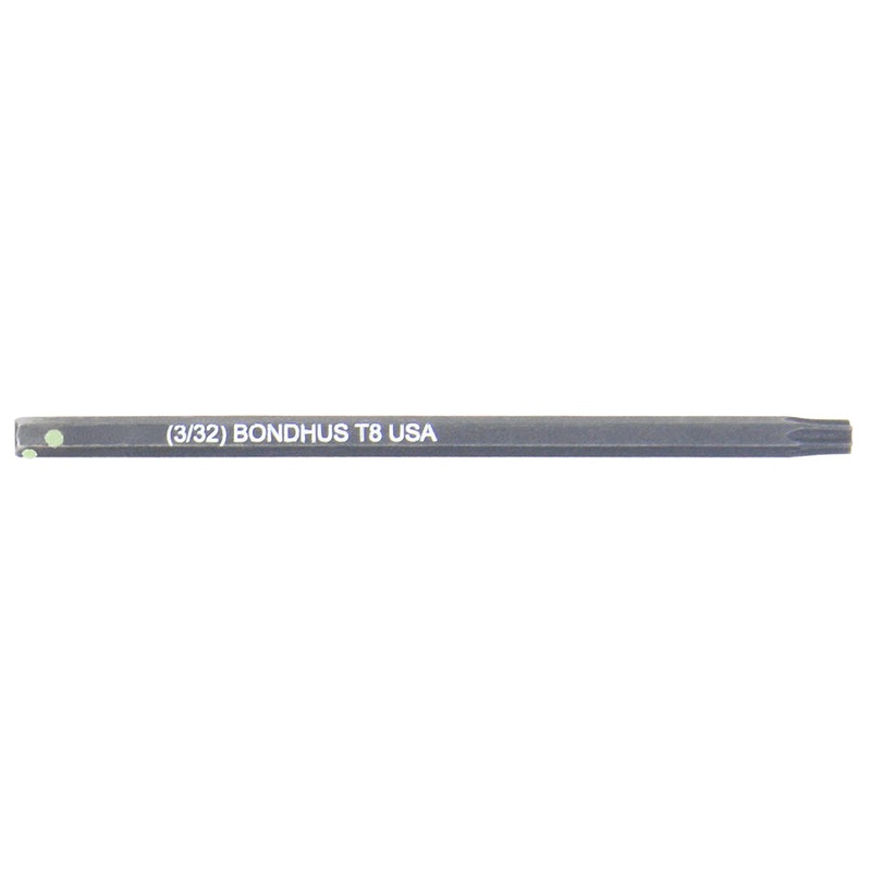 BONDHUS T8 Torx ProHold InHex 2 Socket Bit, TX8, 32008