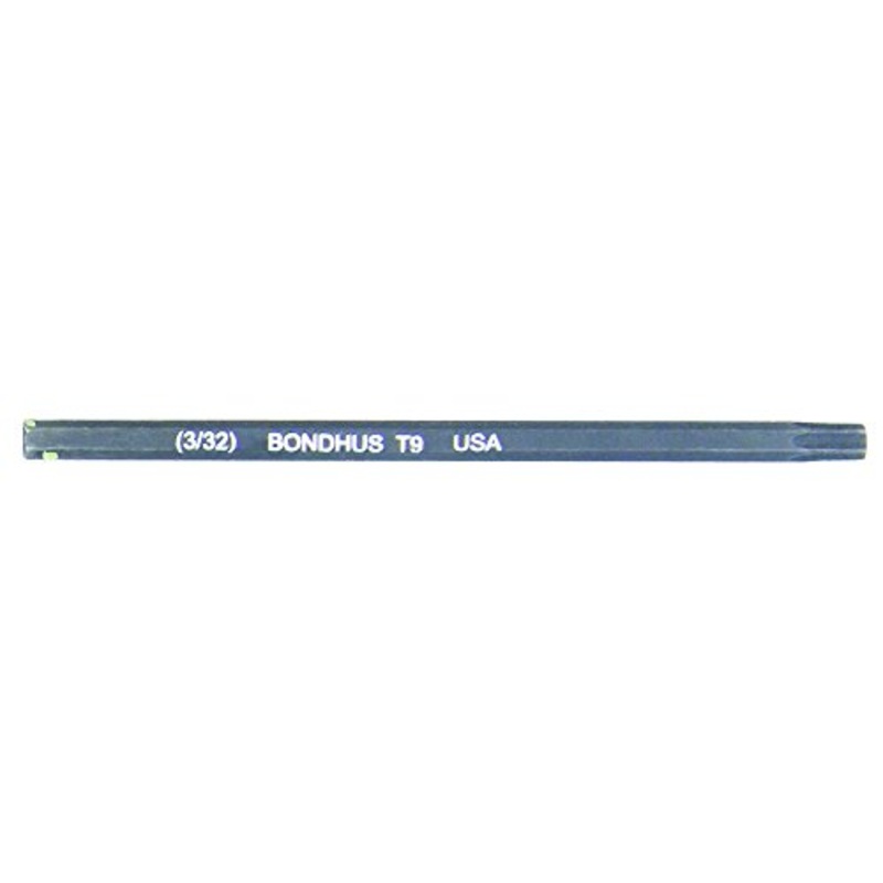 BONDHUS T9 Torx ProHold InHex 2  Socket Bit, TX9, 32009