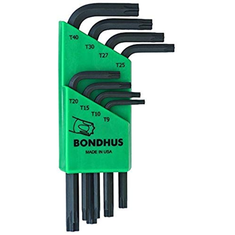 BONDHUS TLXS8 Torx Key Short 8pcs Set TX9-TX40, 31734
