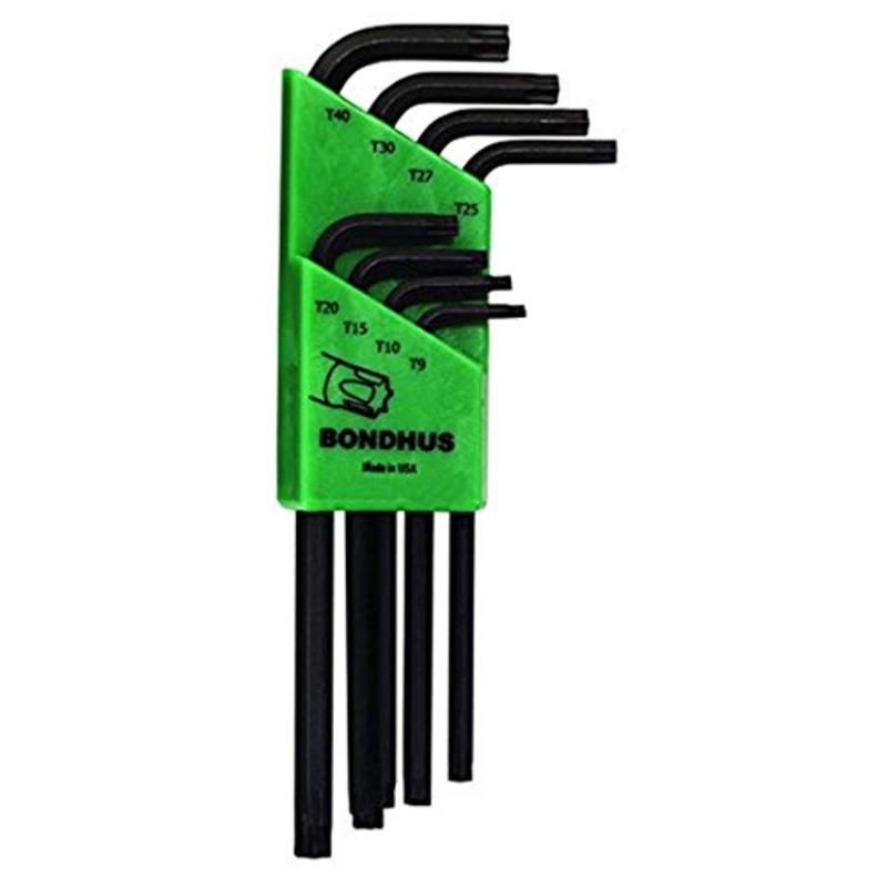 BONDHUS TR-TL8 Tamper Proof Torx Key 8pcs Set TR9-TR40, 32434