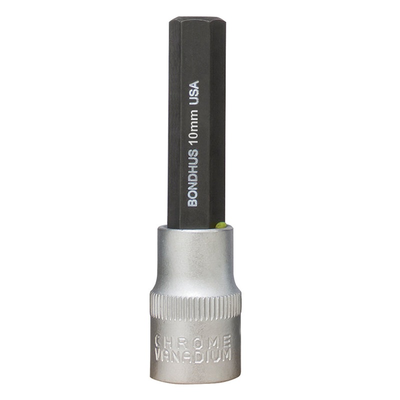 BONDHUS 10mm 2 (50mm) ProHold InHex Bit 3/8 Socket, 43276