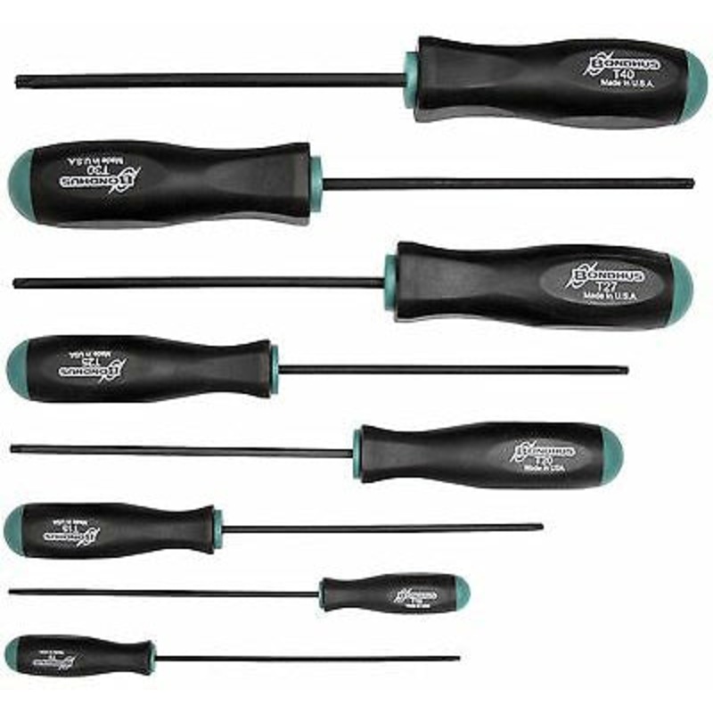 BONDHUS TSX8 Torx Screwdriver 8pcs Set TX9-TX40, 34534