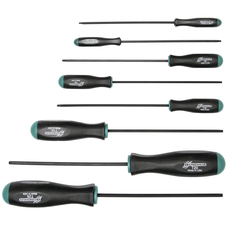 BONDHUS TSX8S Torx Screwdriver 8pcs Set TX6-TX25, 34532