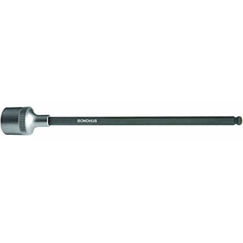 BONDHUS 1/4 6 (150mm) ProHold BallEnd InHex Bit & 3/8 Socket, 43812