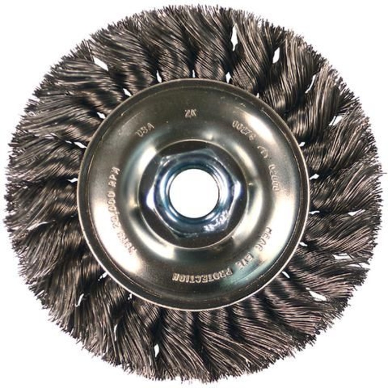 4 x 1/2 x 5/8-11 .020 Stainless Steel Standard Twist Knot Wire Wheel
