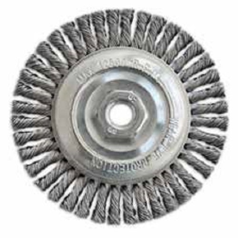 6 x 1/4 x 5/8-11 .020 Stainless Steel Stringer Bead Twist Knot Wire Wheel