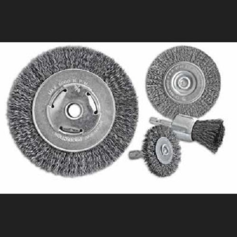 8 x 3/4 ME .014 Carbon Steel Crimped Wire Wheel - Bench Grinder
