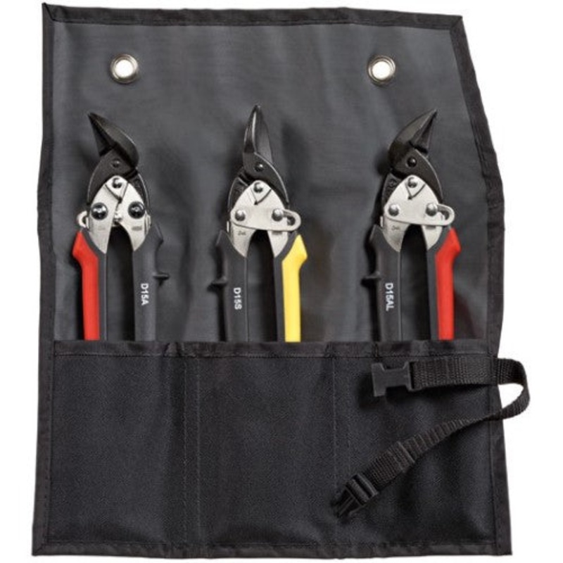 BESSEY DSET15 Shape and straight cutting snips-Set in pouch DSET15, BE770019