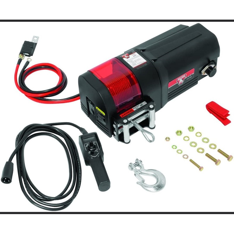 Bulldog 500401 Black DC Electric Utility Winch (DC3500, 3500 lbs, w/Rope and Remote)