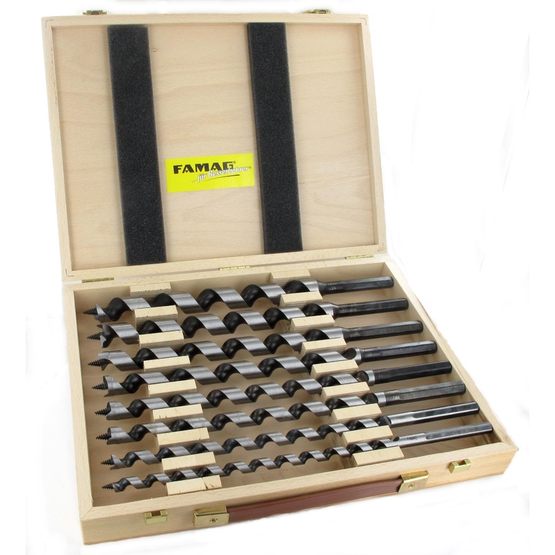 FAMAG Lewis Auger Bit set of 6 pcs OAL 235mm in wooden case, 1410201