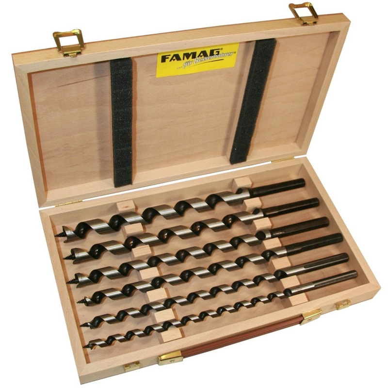 FAMAG Lewis Auger Bit set of 6pcs OAL 320mm in wooden case, 1410300