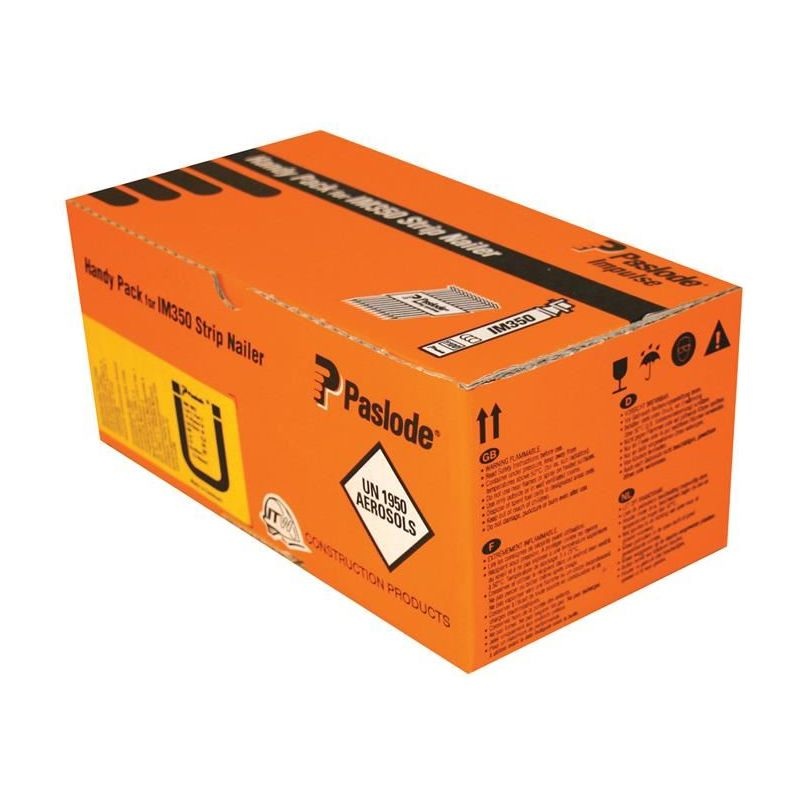 Paslode 3.1 x 75mm 350 Ring Nails Stainless Steel Finish Box of 1100 + 1 Fuel Cell