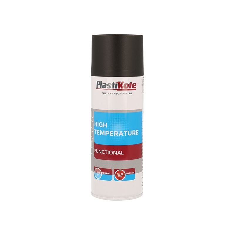 Plastikote Trade High Temperature Spray Paint Black 400ml