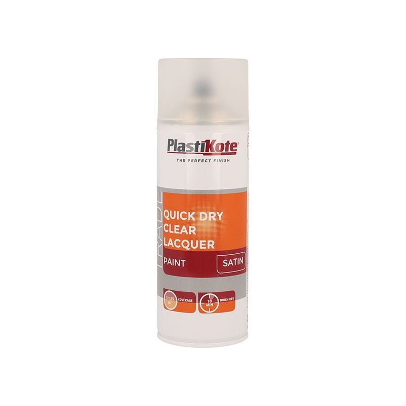 Plastikote Trade Quick Dry Clear Lacquer Spray Satin 400ml