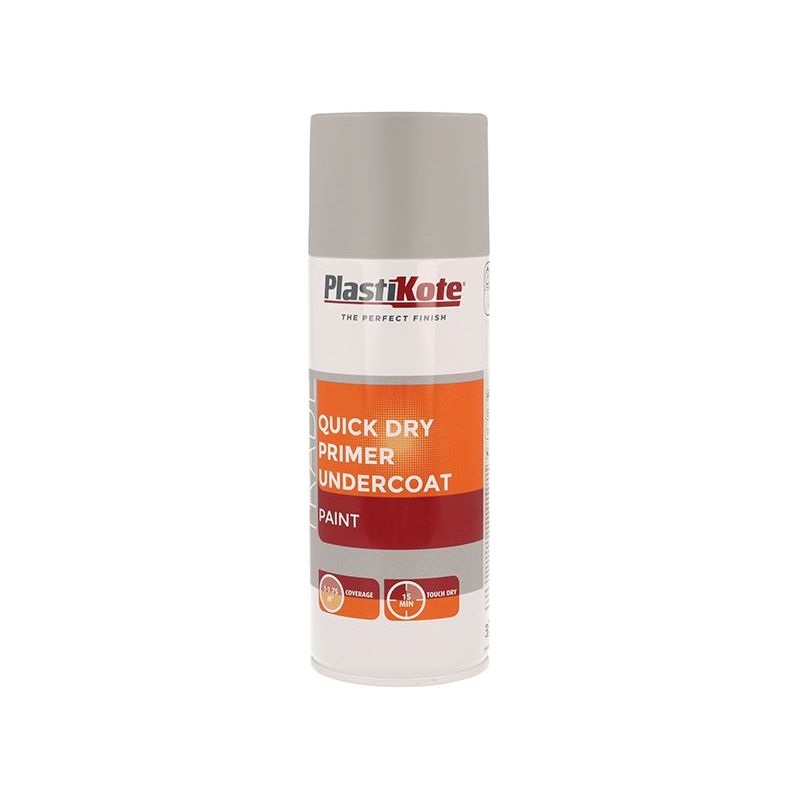 Plastikote Trade Quick Dry Primer Spray Grey 400ml