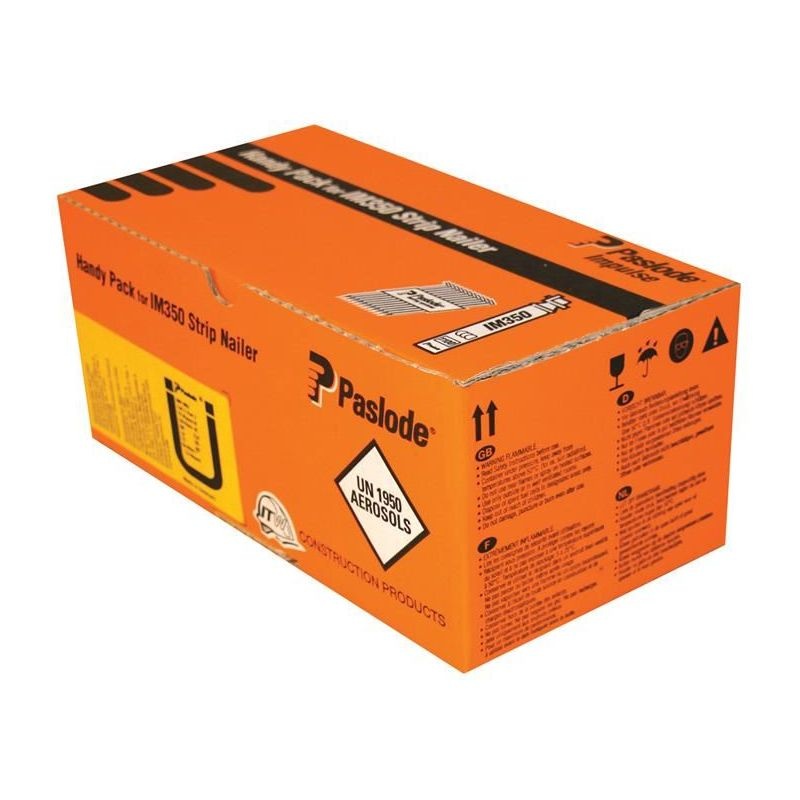 Paslode 2.8 x 63mm 350 Ring Nails Stainless Steel Finish Box of 1100 + 1 Fuel Cell