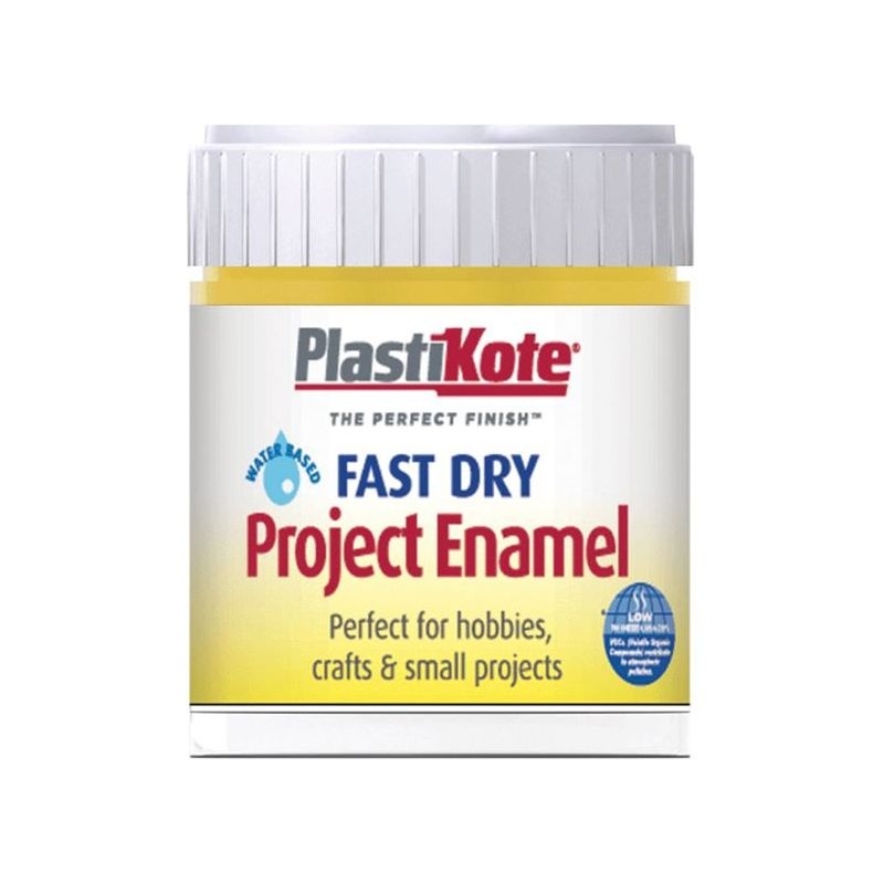 Plastikote Fast Dry Enamel Paint B12 Bottle Buttercup Yellow 59ml