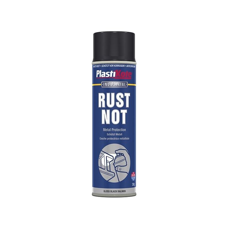 Plastikote Rust Not Spray Gloss Black 500ml