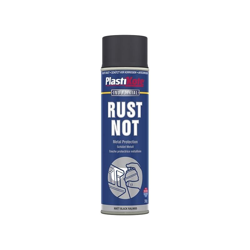Plastikote Rust Not Spray Matt Black 500ml