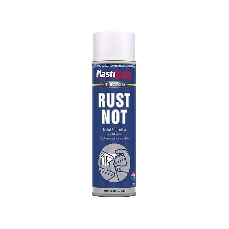 Plastikote Rust Not Spray Matt White 500ml