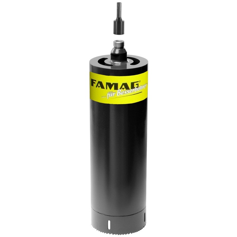 FAMAG 110mm Bi-Metal 8% Cobalt Holesaw for Carpentry Cutting Length 300mm, 2170111