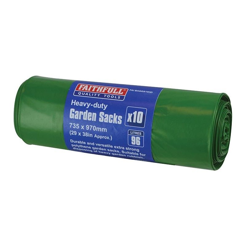 Faithfull Heavy-Duty Strong Garden Sacks (Roll 10)