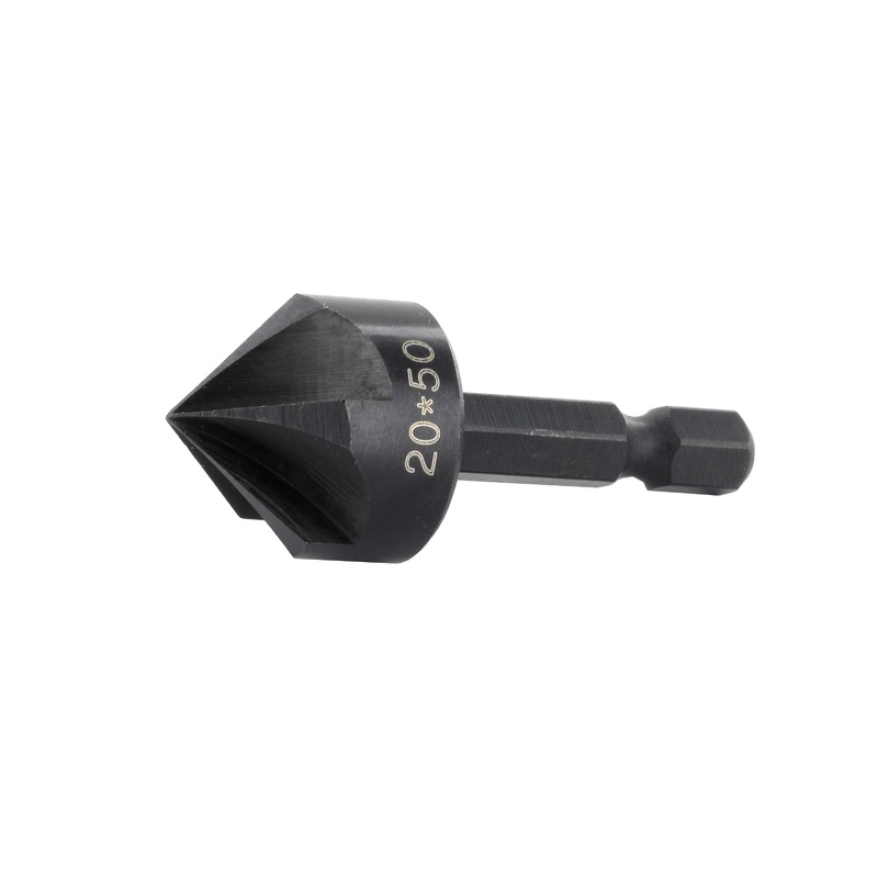 FAMAG Countersink, alloyed tool steel, with 5 edges, point angle 90,Bit shank E6,3:10, 3532010