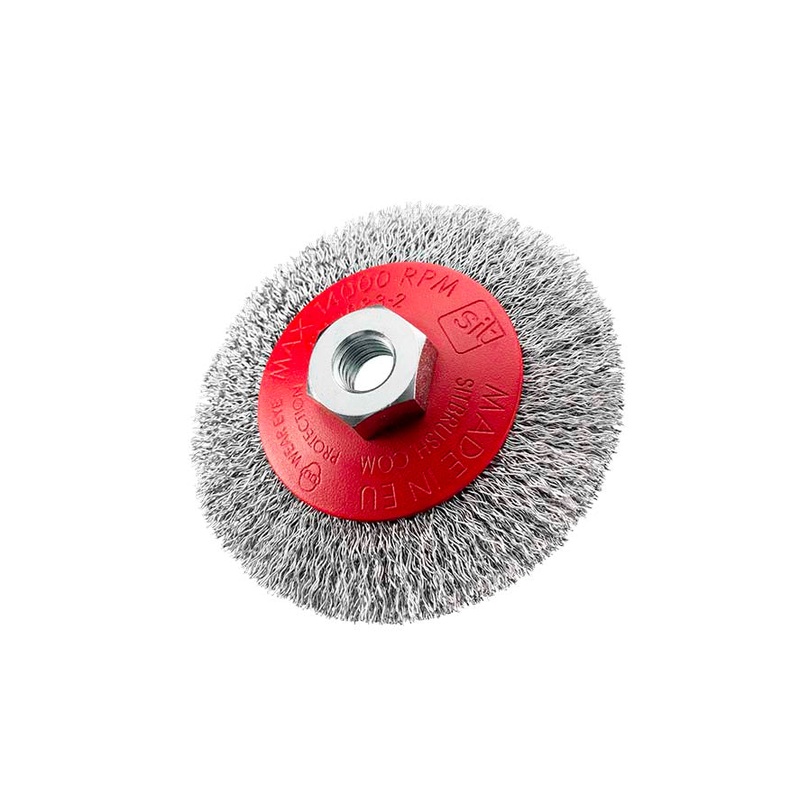 SITBRUSH CO90 90mm Bevel Brush Crimped 0.35 Wire For Angle Grinder M14,  0172