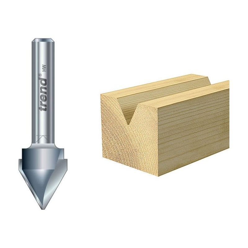 Trend 11/5 x 1/4 TCT V-Groove Cutter 60 10.3 x 12.7mm