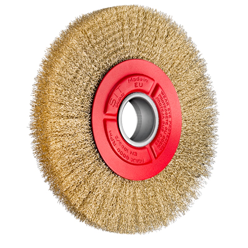 SITBRUSH 4153 150mm Bench Grinder Wheel Anti-Spark Brass Crimped 0.3 Wire Brush, 0063