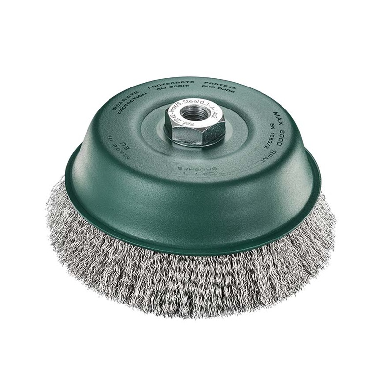 SITBRUSH T100 100mm Stainless Steel 0.3 Crimped Wire Cup Brush For Angle Grinder M14 , 0930