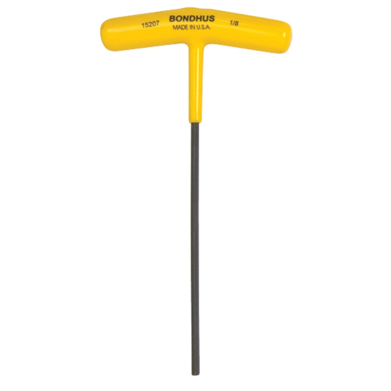 BONDHUS 1/8 T-Handle 6 Hex Driver, 15207