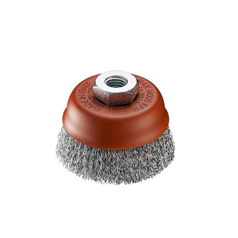 SITBRUSH T80 80mm Crimped 0.35 Wire Cup Brush For Angle Grinder M10 x 1.25, 0133