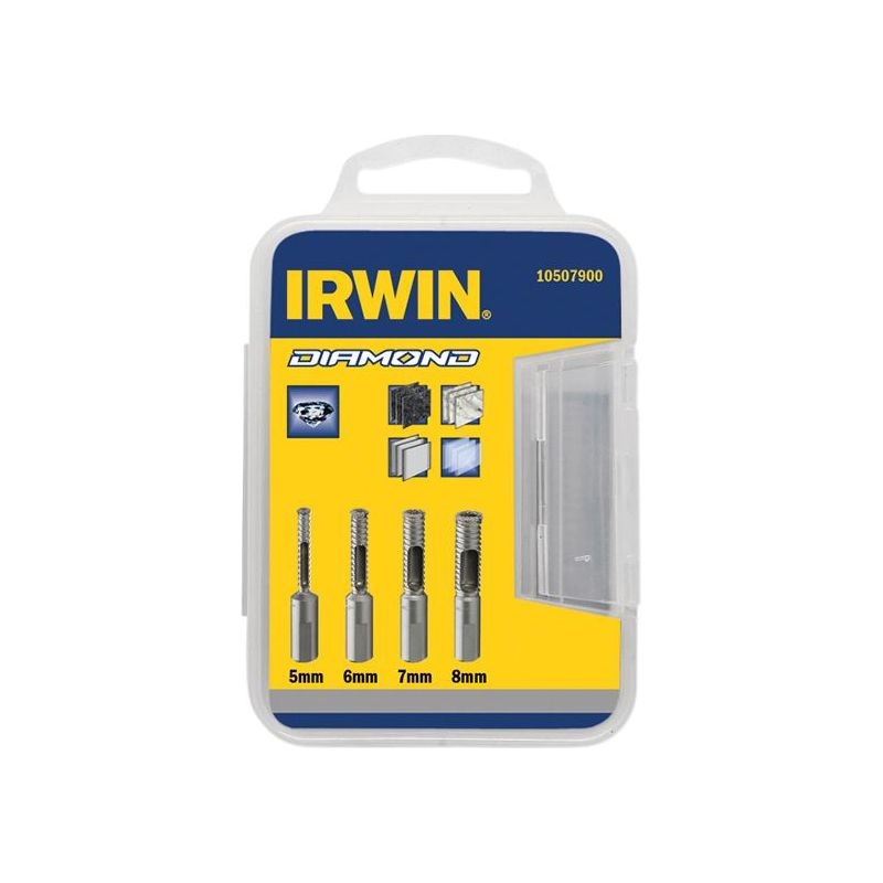 Irwin Diamond Drill Bit Set 4 Piece 5-8mm