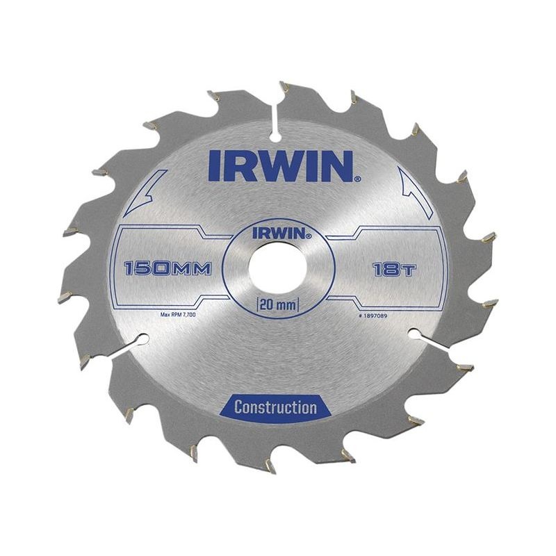 Irwin Construction Circular Saw Blade 150 x 20mm x 18T ATB