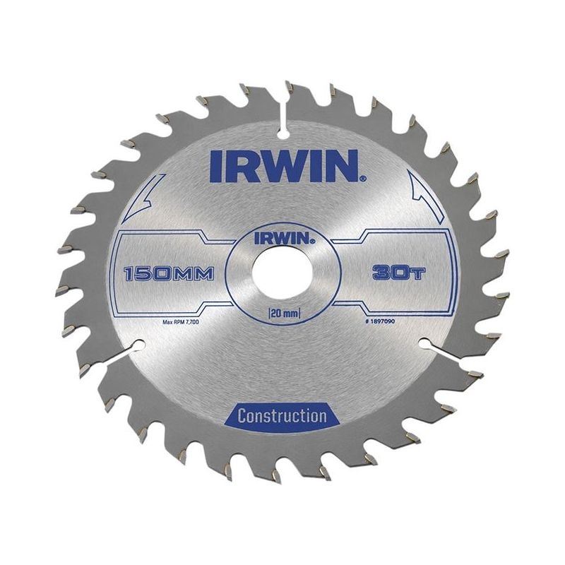 Irwin Construction Circular Saw Blade 150 x 20mm x 30T ATB