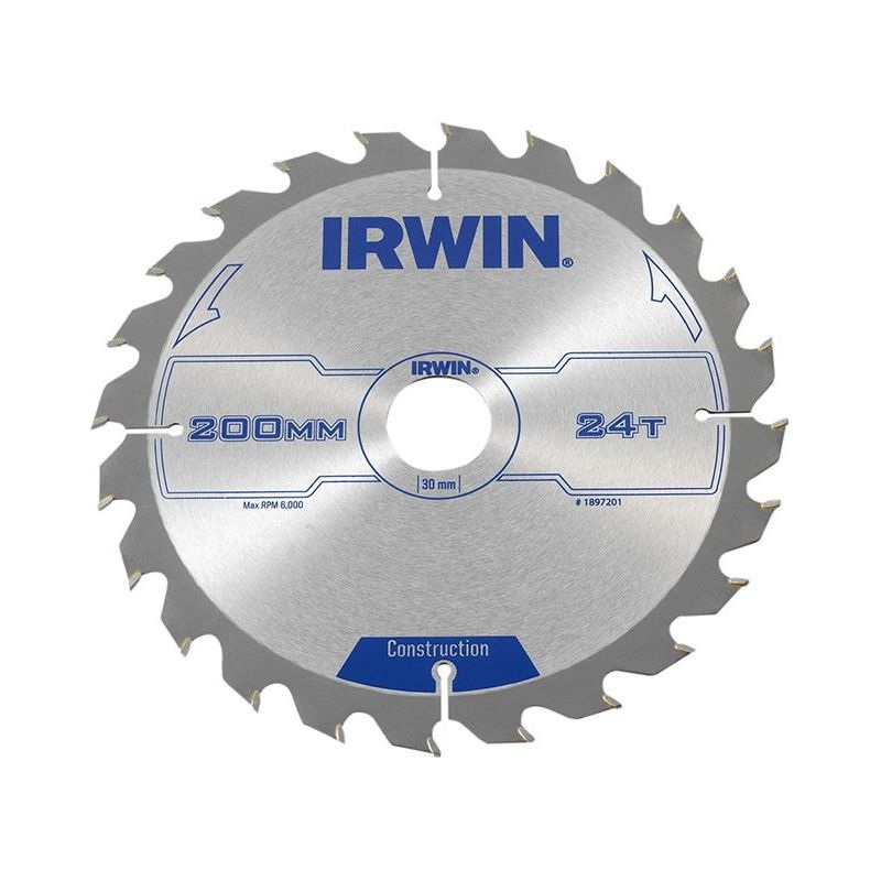 Irwin Construction Circular Saw Blade 200 x 30mm x 24T ATB