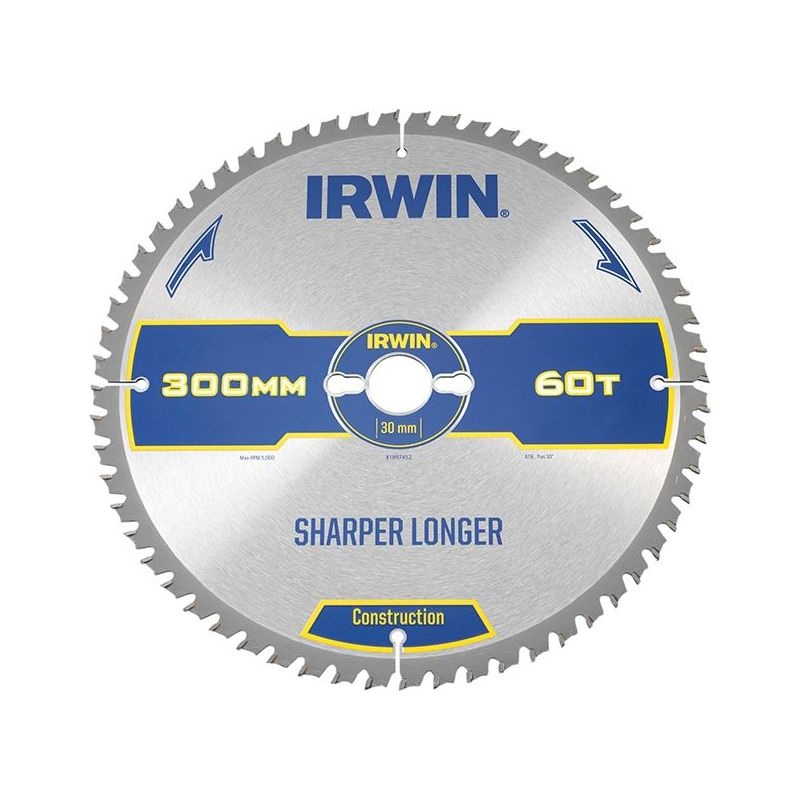 Irwin Construction Table & Mitre Circular Saw Blade 300 x 30mm x 60T ATB