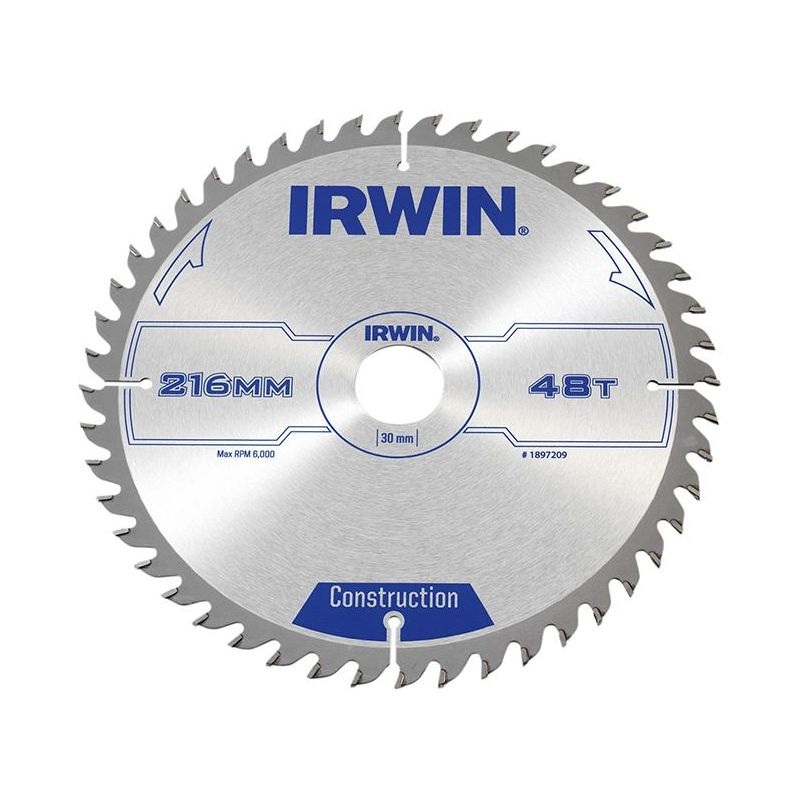 Irwin General Purpose Table & Mitre Saw Blade 216 x 30mm x 48T ATB