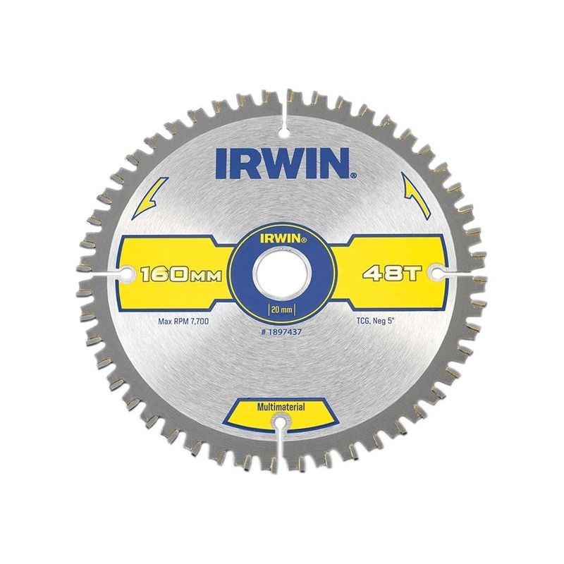 Irwin Multi Material Circular Saw Blade 160 x 20mm x 48T TCG