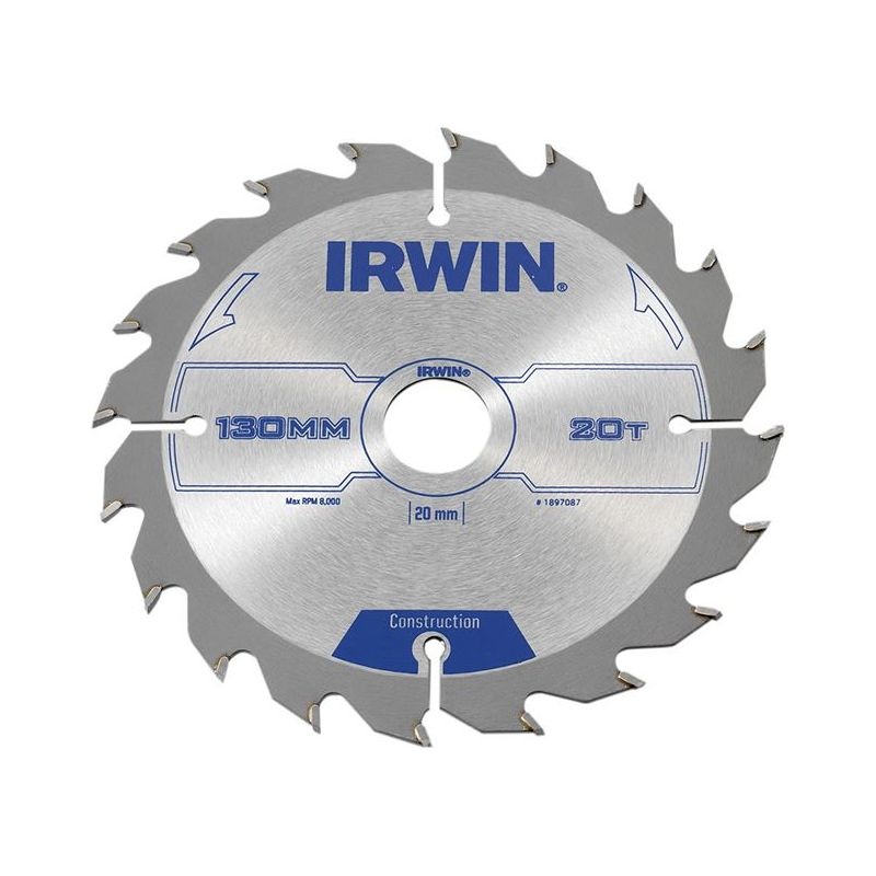 Irwin Construction Circular Saw Blade 130 x 20mm x 20T ATB