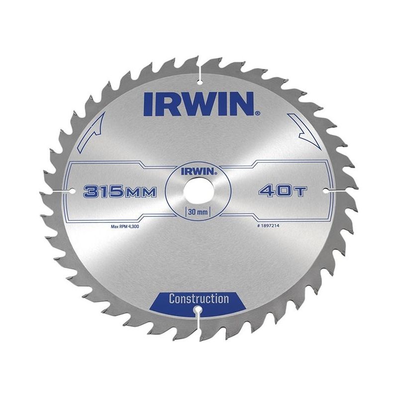 Irwin General Purpose Table & Mitre Saw Blade 315 x 30mm x 40T ATB