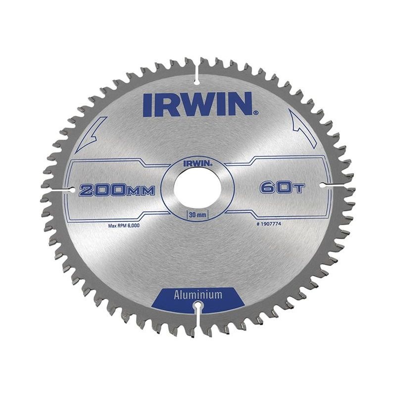Irwin Professional Aluminium Circular Saw Blade 200 x 30mm 60T TCG