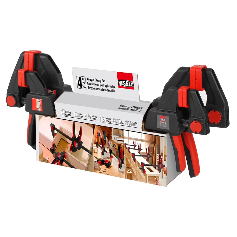 BESSEY EZM-EZL One Handed 4 Piece Clamp Set 2 x EZM 15-6  2 x EZL 30-8,