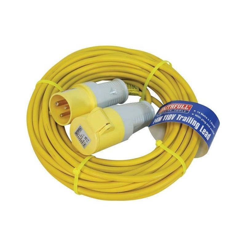 Faithfull Power Plus Trailing Lead 110V 16A 1.5mm Cable 14m